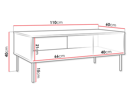 stolik kawowy nowoczesny Firtus - wymiary