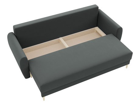 sofa do spania z pojemnikiem na pościel