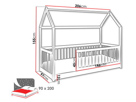 łóżko dziecięce domek
