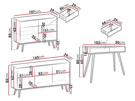 meble pokojowe Oanisew I - wymiary