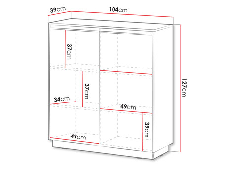 nowoczesna komoda Roleno KW104 - wymiary