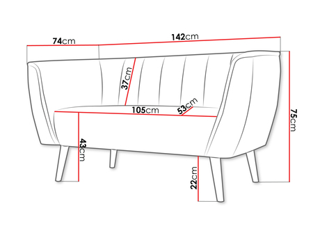 kanapa nowoczesna Faselo 2 - wymiary