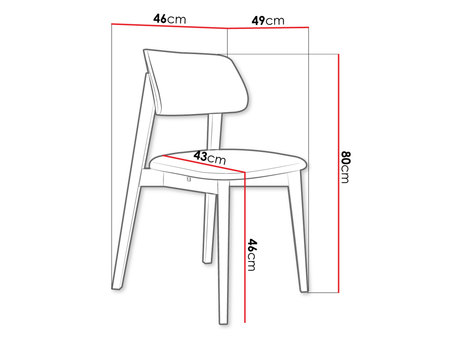 krzesło w stylu kandynawskim KT63 - wymiary