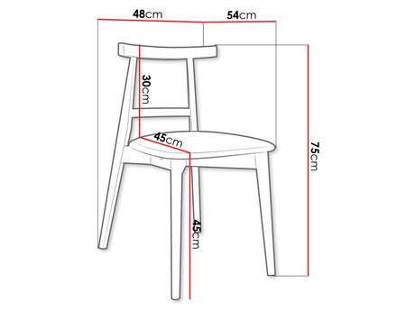 krzesło tapicerowane KT17 - wymiary