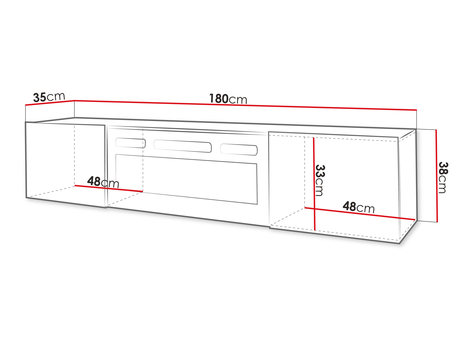 wymiary szafki RTV Madrielle 180 cm