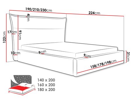 Wymiary łóżka tapicerowanego