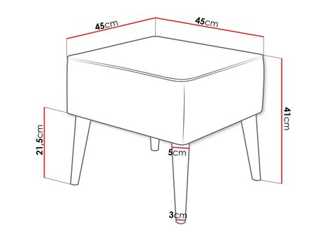 podnóżek do salonu Florence Sztruks - wymiary