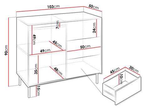 komoda pokojowa - wymiary