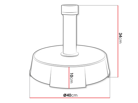 Wymiary podstawki pod parasol