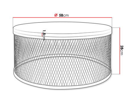 okrągły stolik kawowy Mitryz - wymiary