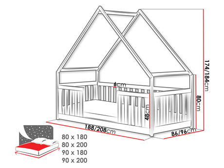 łóżko dziecięce domek Mayalo