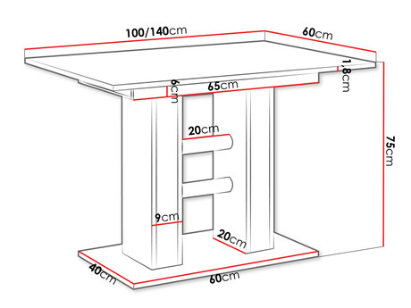 Wymiary stołu rozkładanego