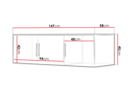 nadstawka na szafę Lily D3 - wymiary