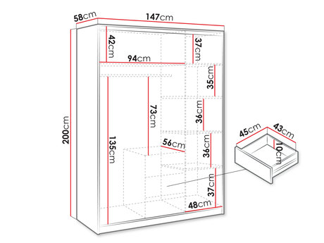 szafa Lily D3 - wymiary