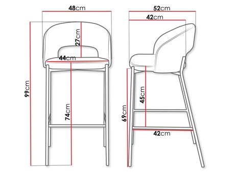 wymiary stołków barowych Optar