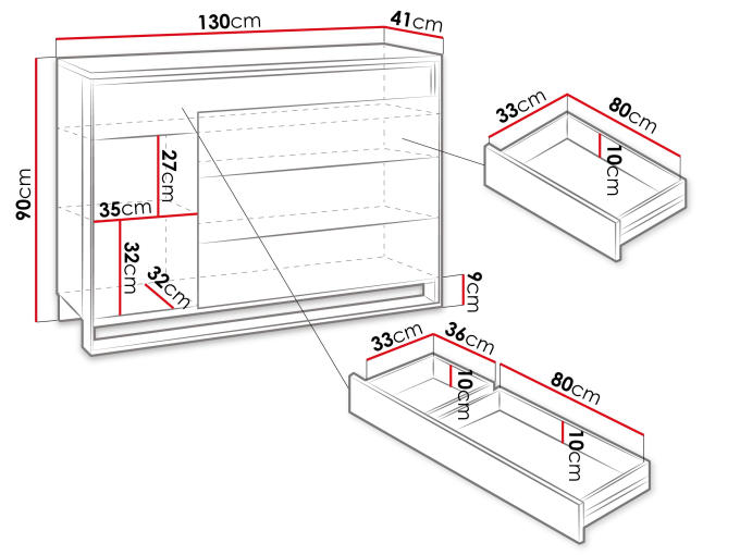 Komoda nowoczesna 1D4S Quant QA-08 Komoda nowoczesna 1D4S Quant QA-08