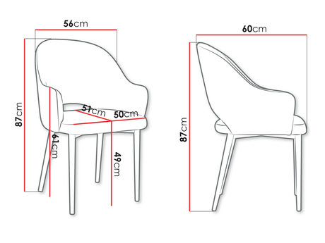 krzesło do jadalni Dazja - wymiary