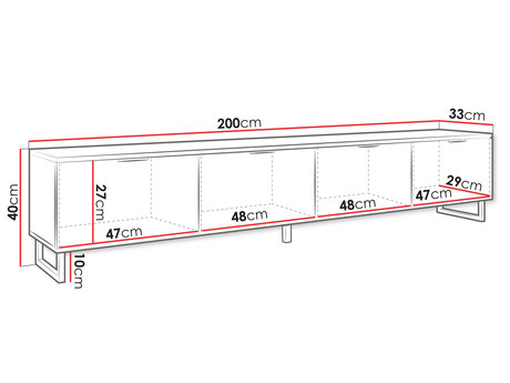 szafka RTV Kotoni 200 - wymiary