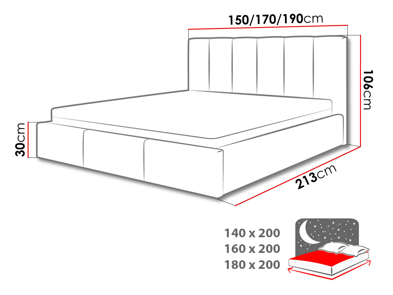 Wymiary łóżka tapicerowanego