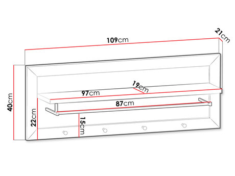 wymiary wieszaka do pokoju Patty
