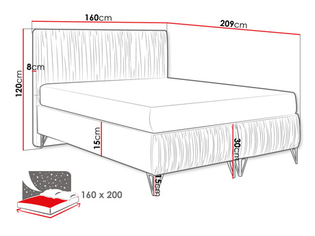 Łóżko z materacem - wymiary