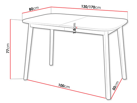 Stół rozkładany - wymiary