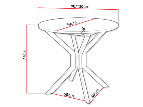 stół rozkładany nowoczesny Kirstore M 90 - wymiary