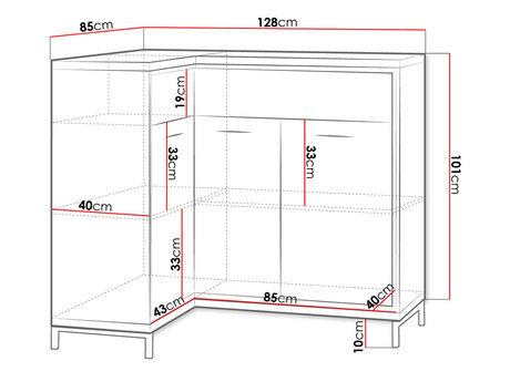 wymiary komody z nóżkami