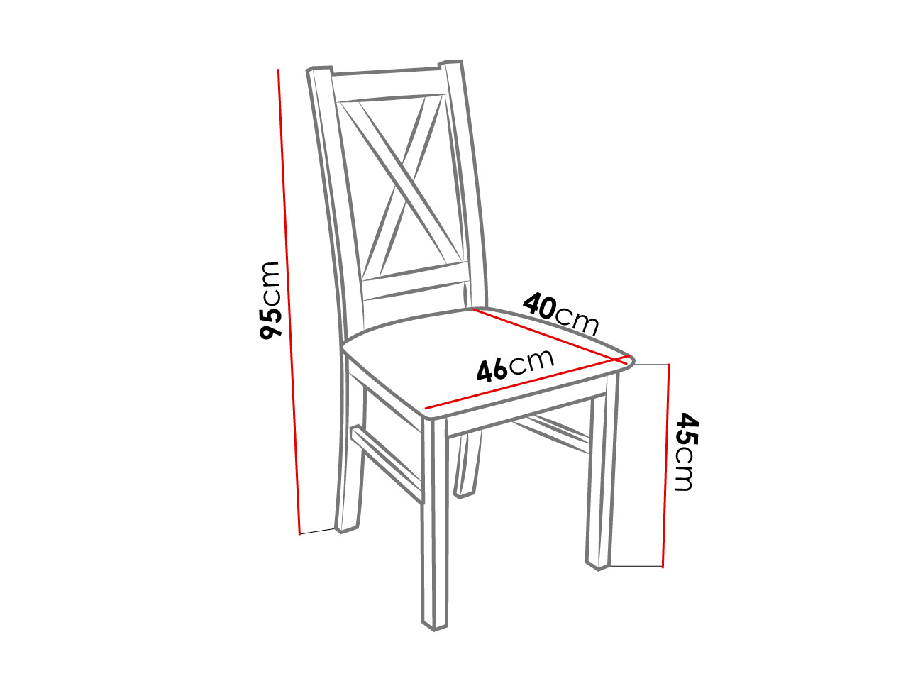 wymiary krzesła do stołu