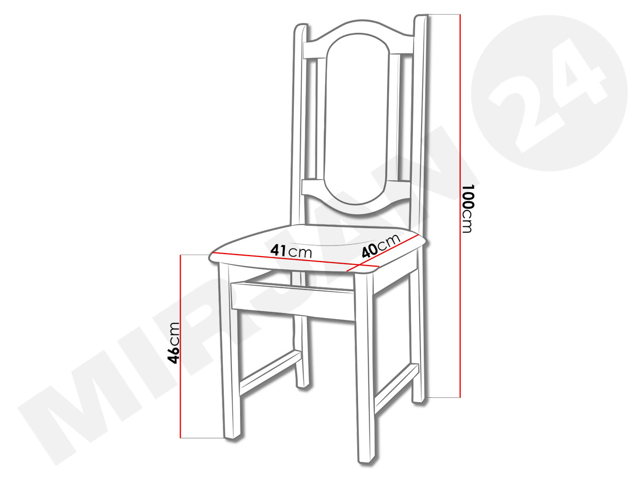 krzesło JK - wymiary