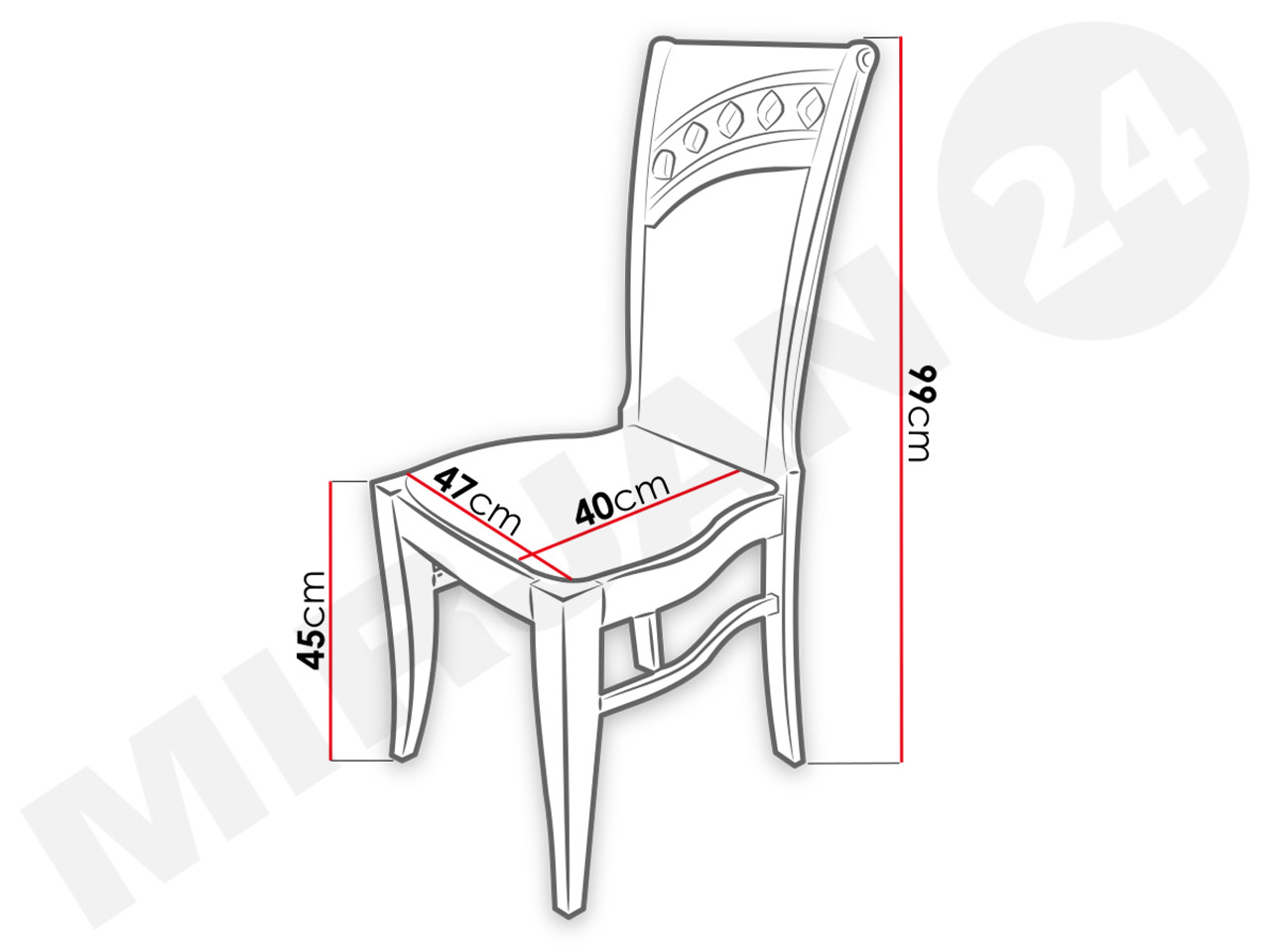 krzesło - wymiary
