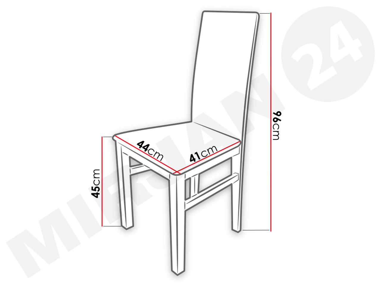 Nowoczesne krzesło JK54 - wymiary