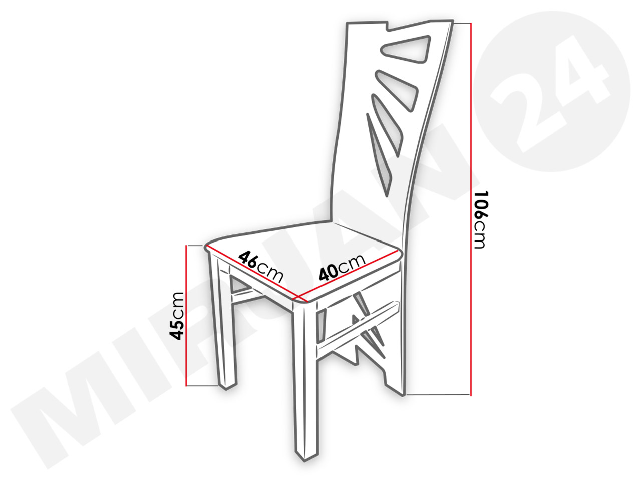krzesło JK56 -wymiary