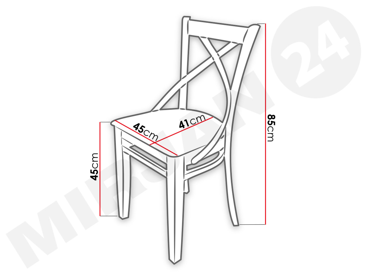 Krzesło JK66 - wymiary