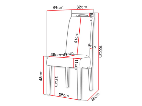 krzesło tapicerowane JK79 - wymiary