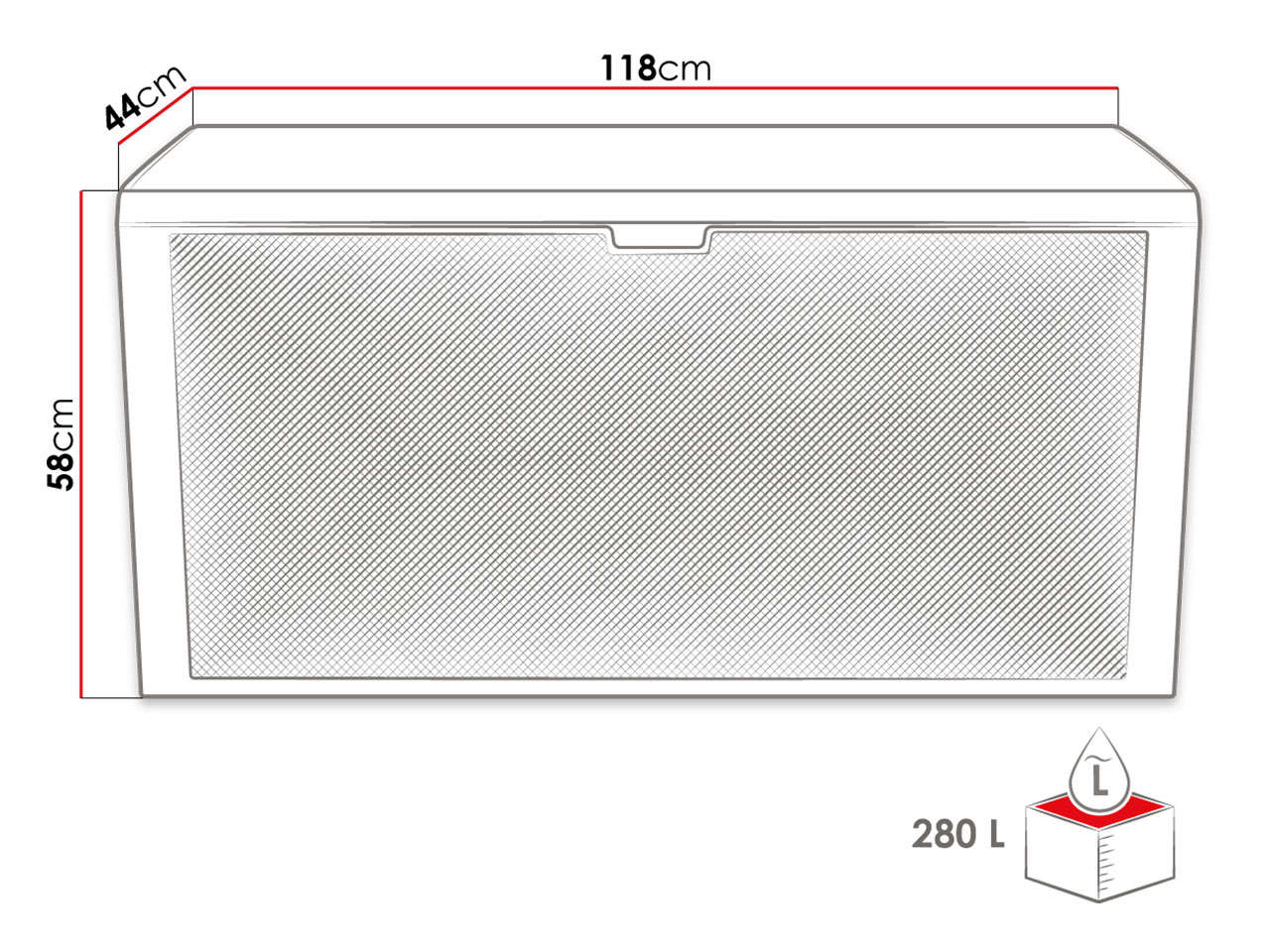 wymiary skrzyni ogrodowej Flawian