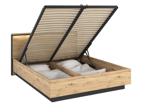 łóżko z oświetleniem