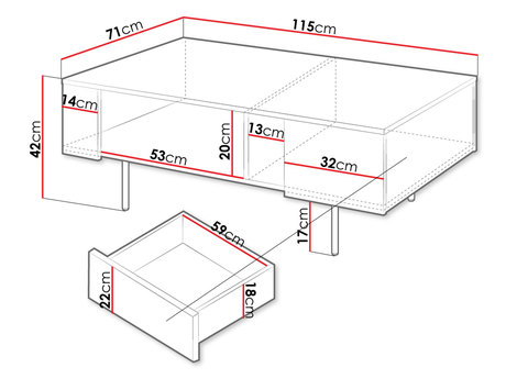 wymiary stolika kawowego