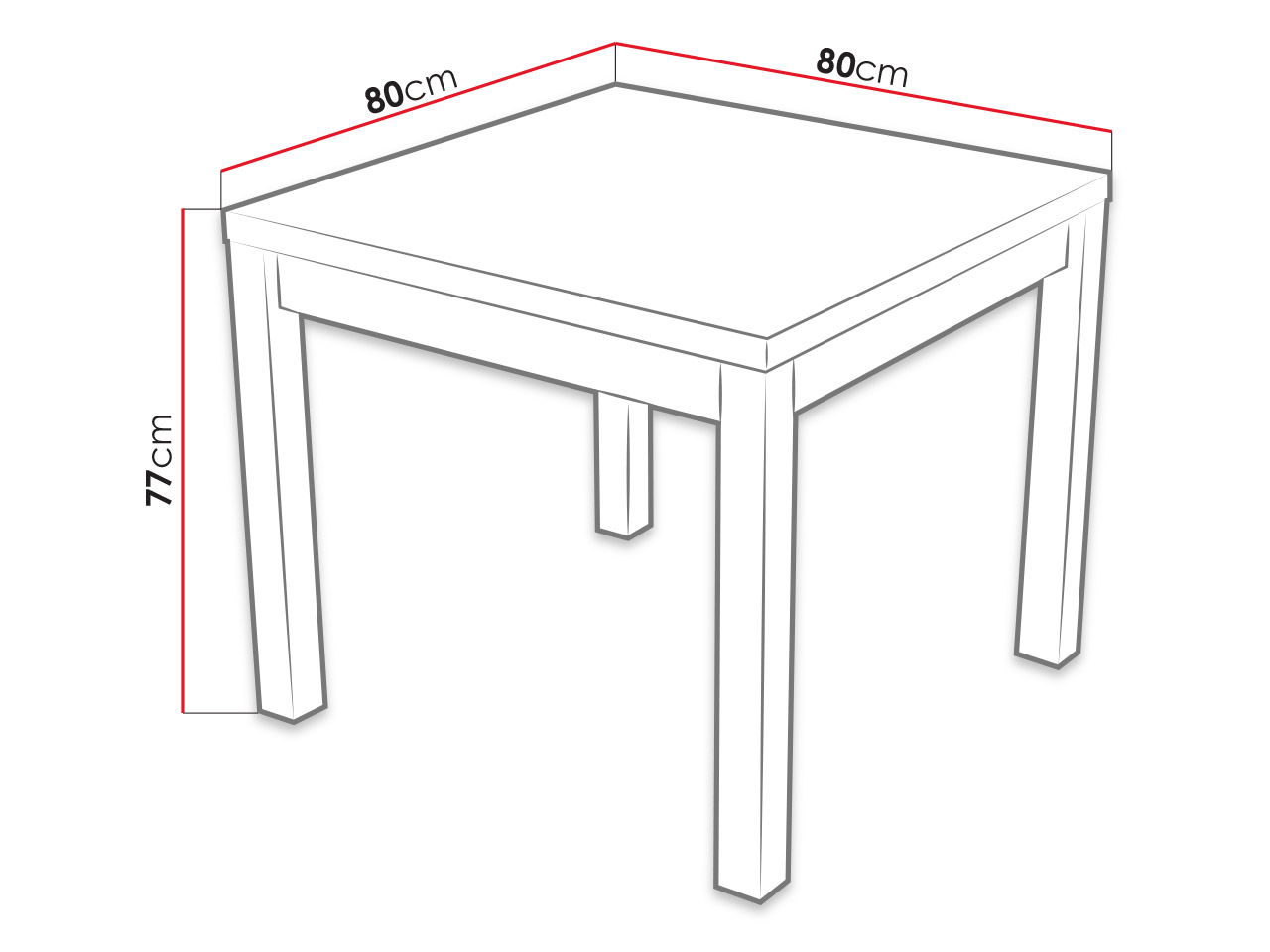 mały stół kwadratowy - wymiary