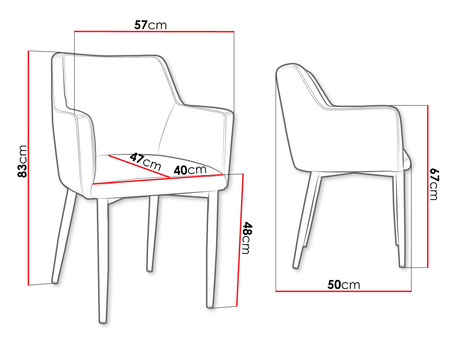 krzesło Ralido - wymiary