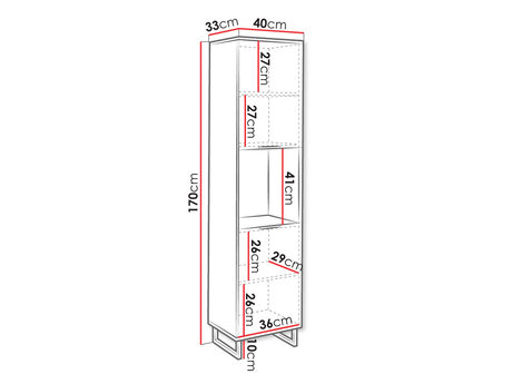 wymiary regału Kotoni 40 cm