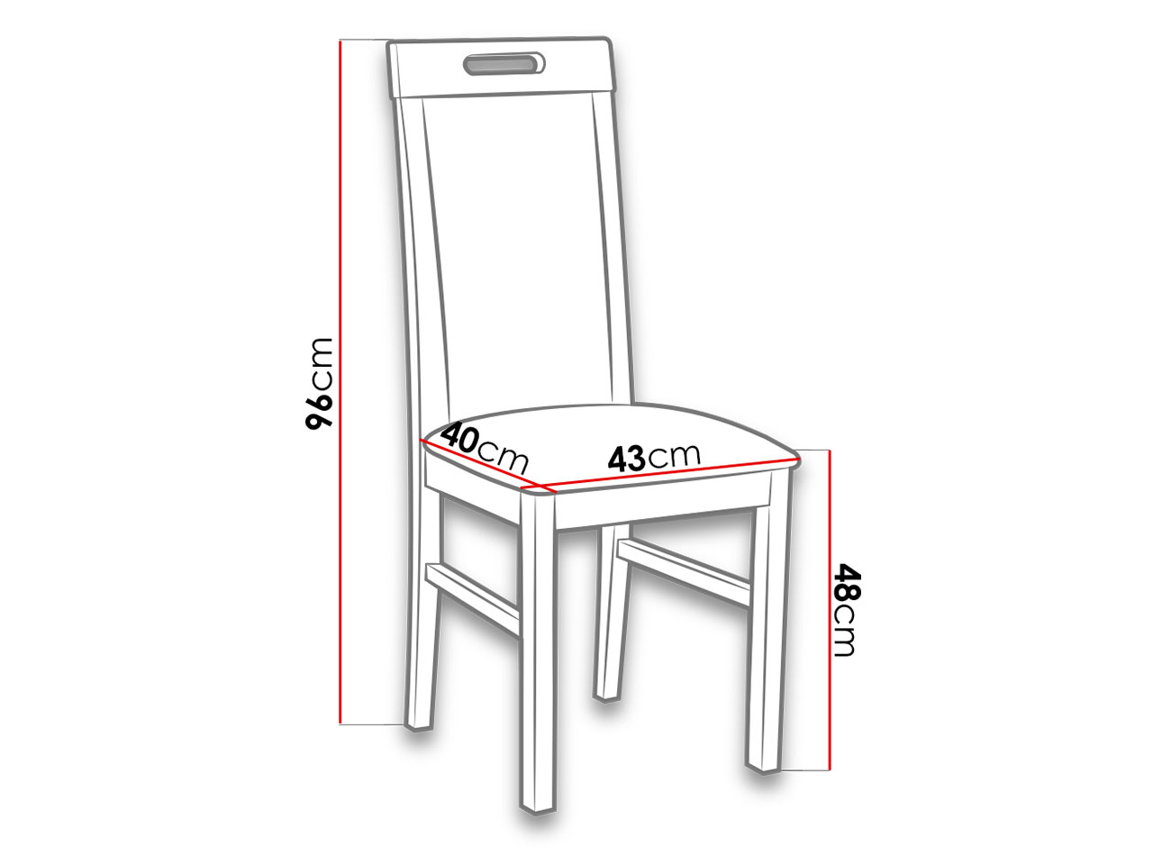 wymiary krzesła