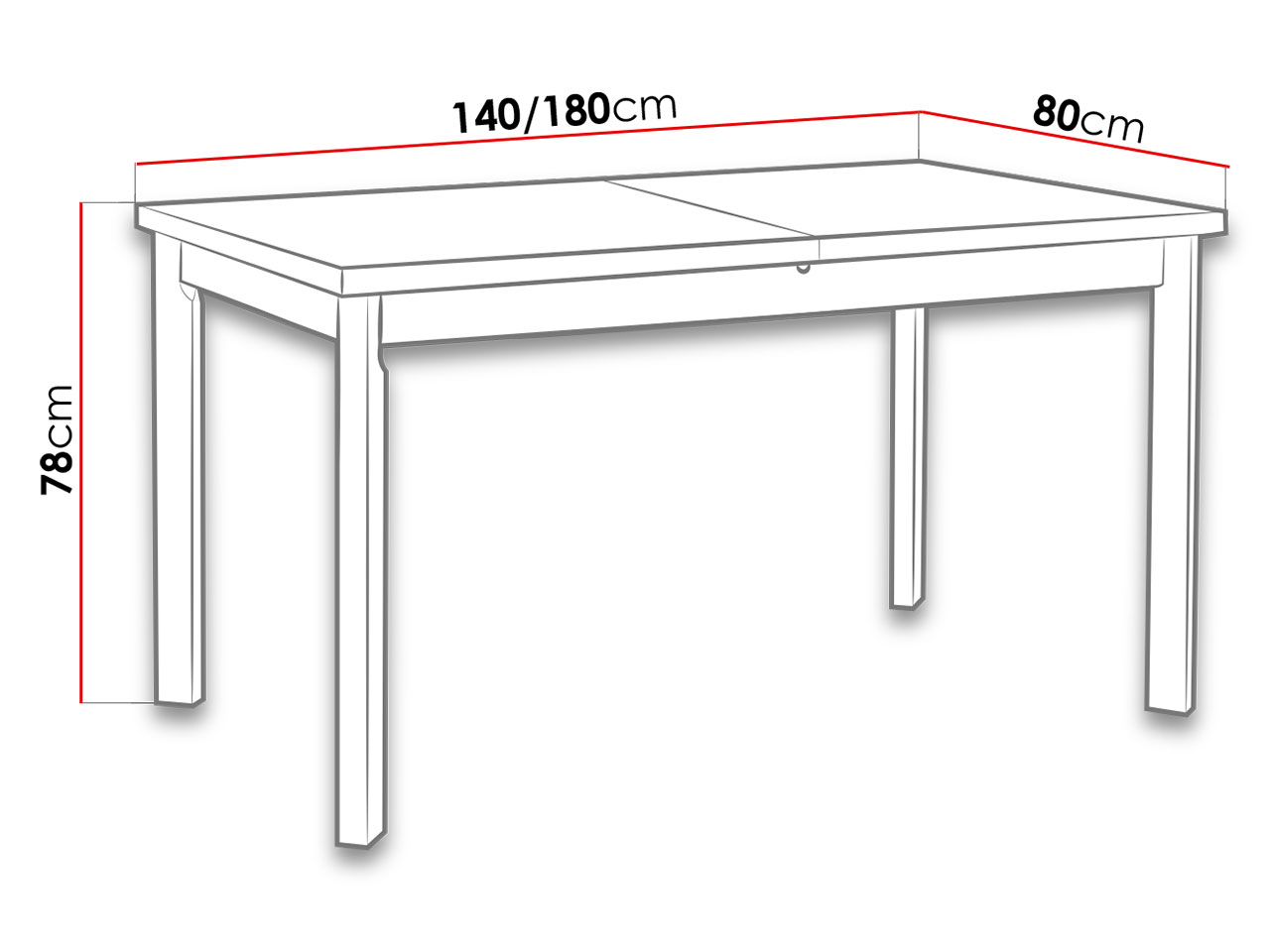 stół AL - wymiary