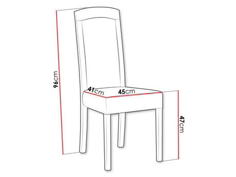 krzesło tapicerowane - wymiary