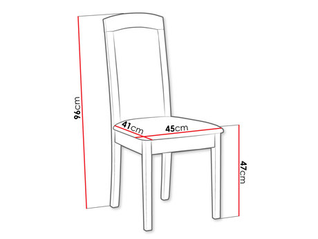 krzesło tapicerowane - wymiary