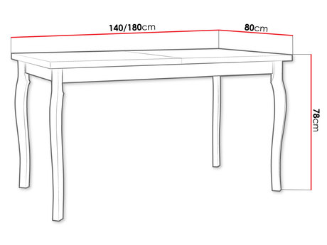 stół rozkładany - wymiary