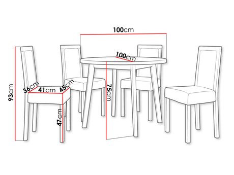 stół z krzesłami wymiary