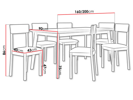 stół z krzesłami 